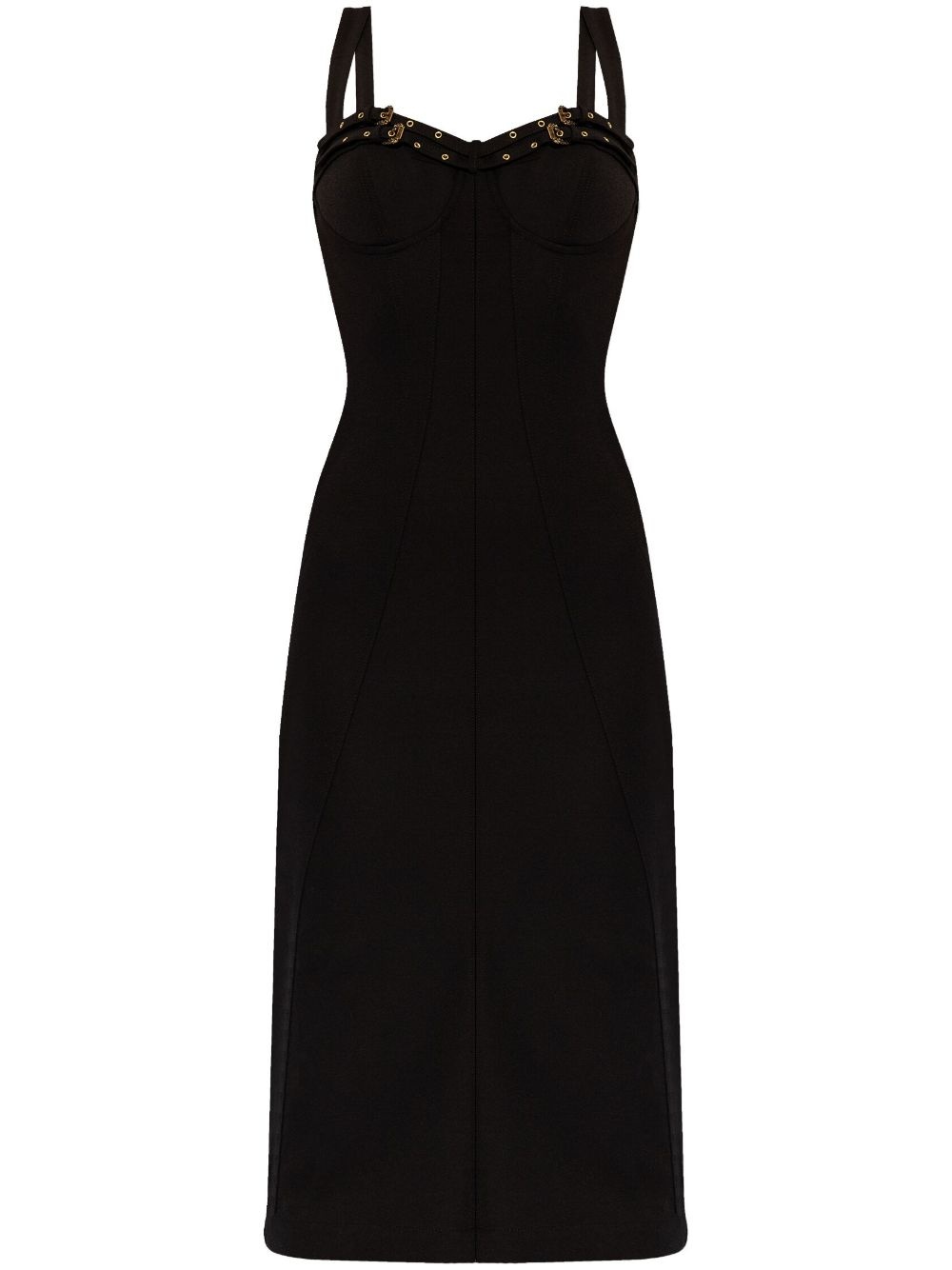 buckled-trim midi dress - 1