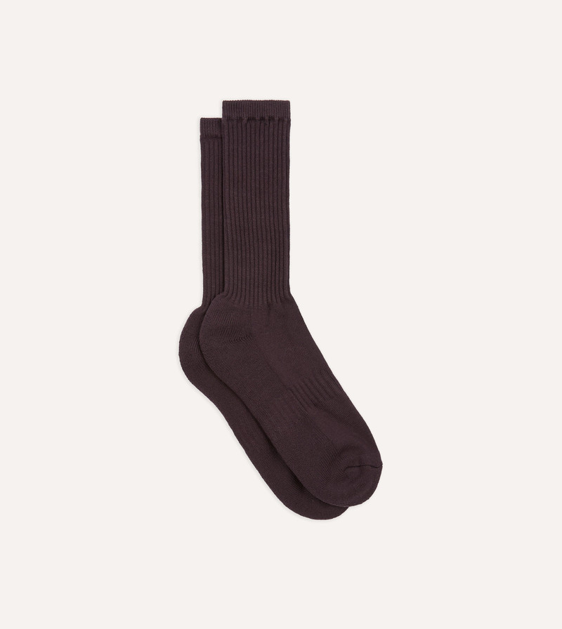 Dark Purple Cotton Sports Socks 1