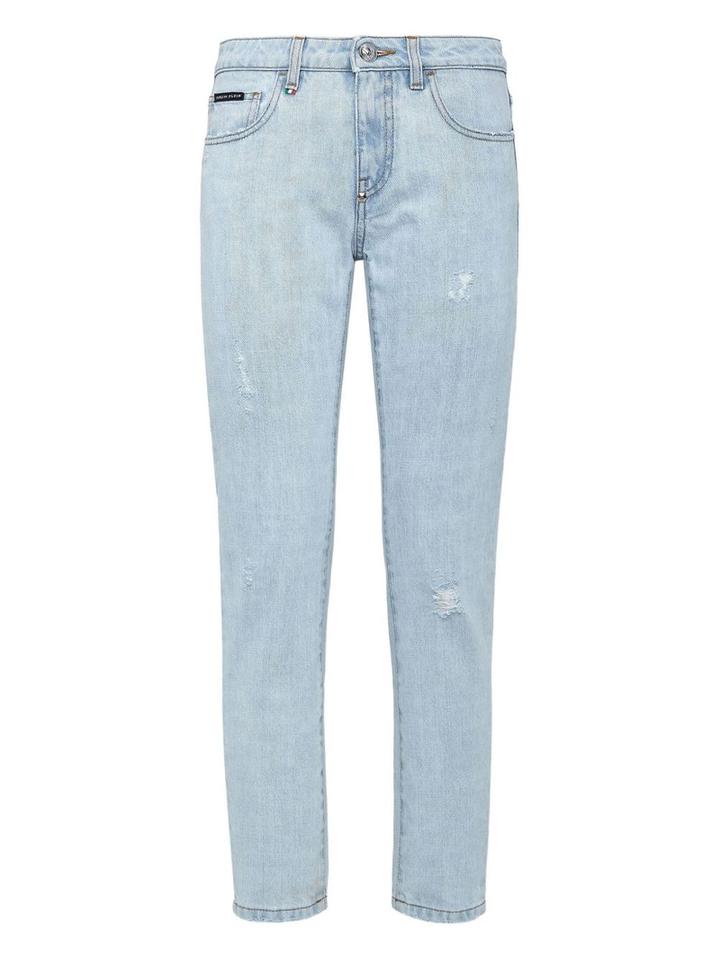 distressed-effect boyfriend jeans 1