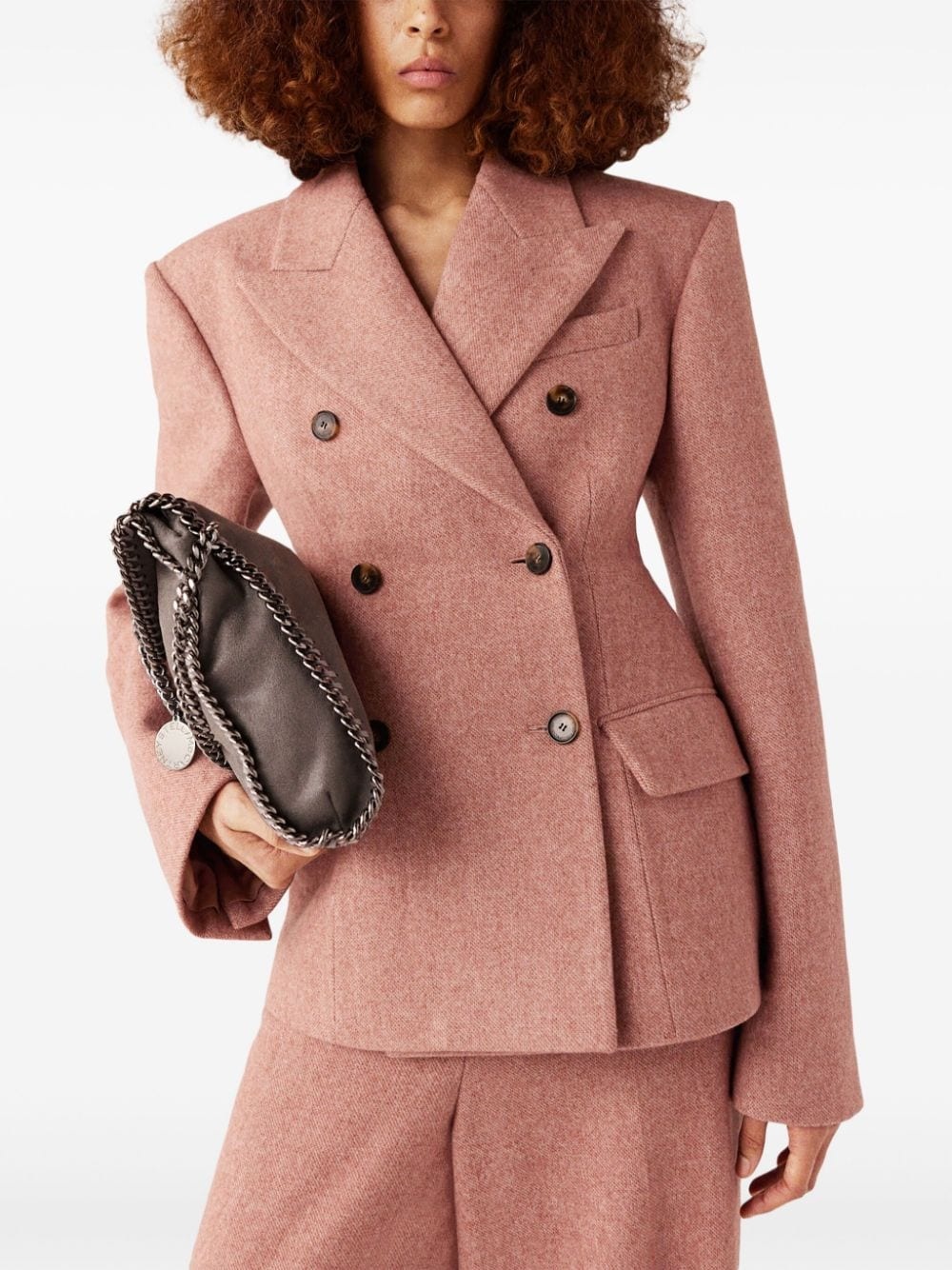 double-breasted moulded blazer - 3