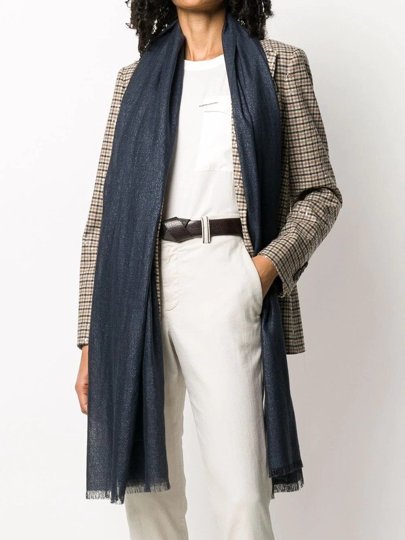 Brunello Cucinelli frayed-edge scarf outlook