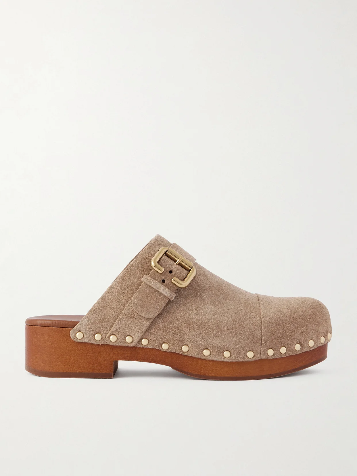 Jeannette Embellished Suede Clogs - 1