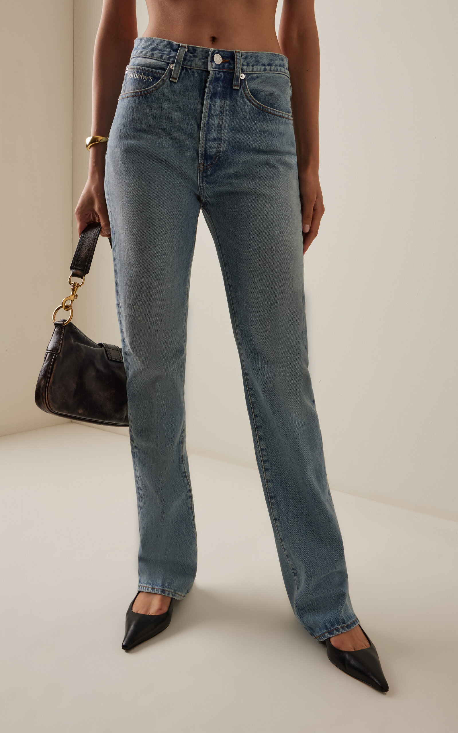 x Sotheby's Rigid High-Rise Straight-Leg Jeans light wash - 3