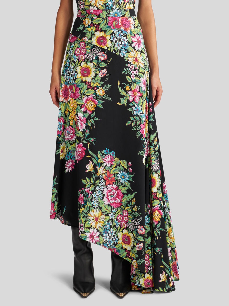 SKIRT WITH BOUQUET PRINT - 2