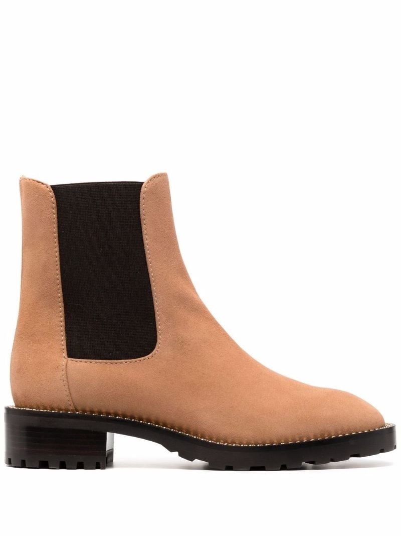 suede chain-link chelsea boots - 1