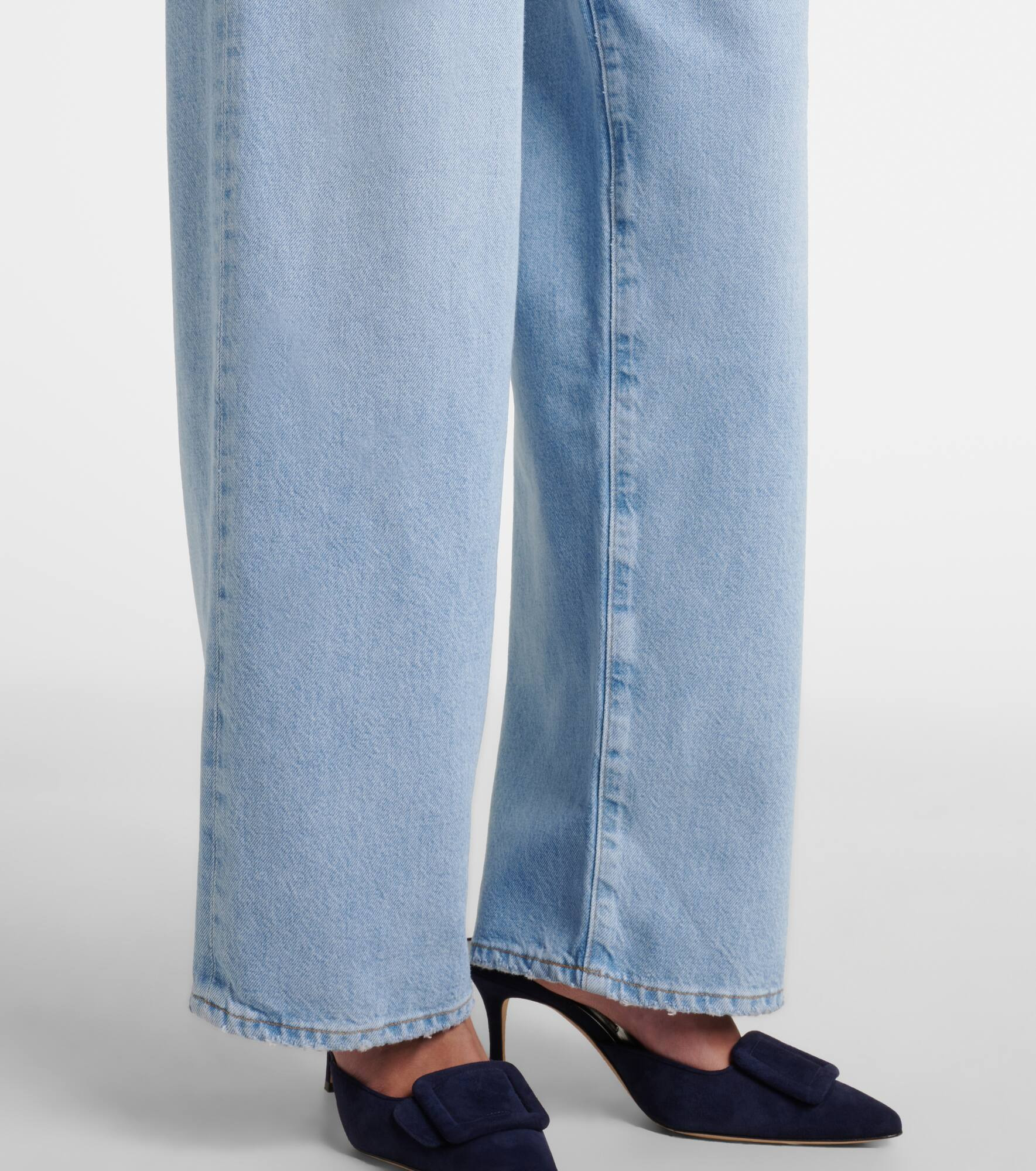 Franka pleated mid-rise wide-leg jeans - 5