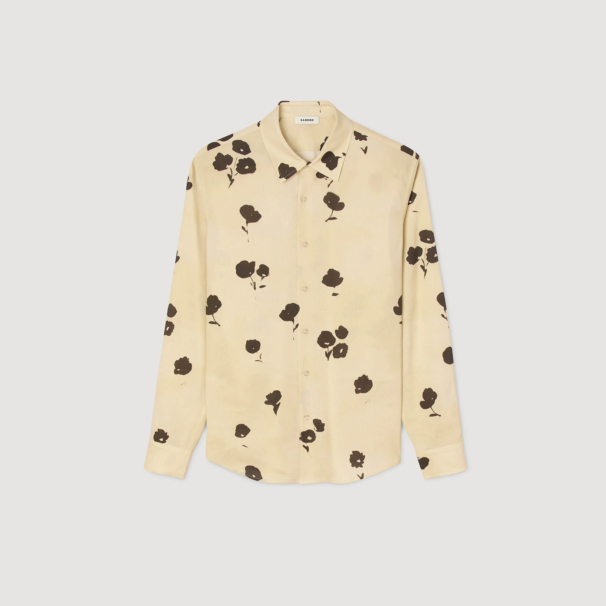 FLORAL PRINT LINEN SHIRT - 1