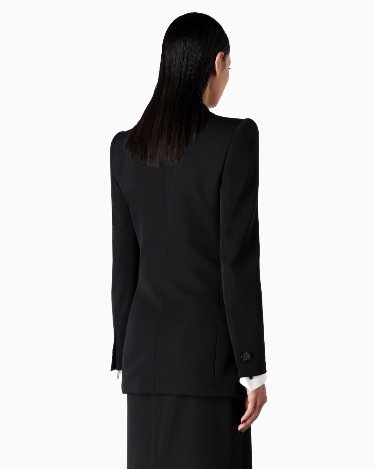 Barathea wool and velvet single-breasted jacket - 3