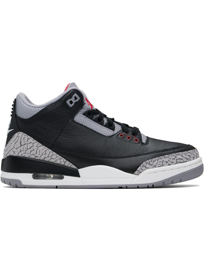 Black & Gray Air Jordan 3 Retro Sneakers - 1