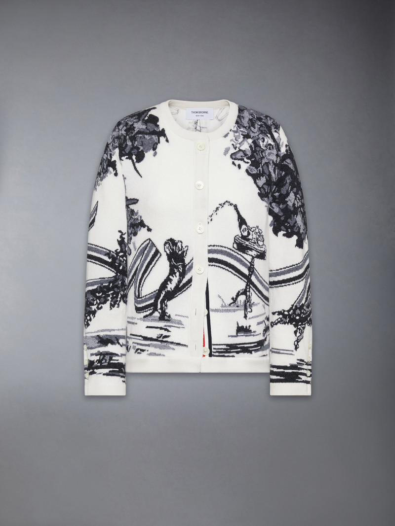 CASHMERE JERSEY INTARSIA HECTOR TOILE CARDIGAN 1