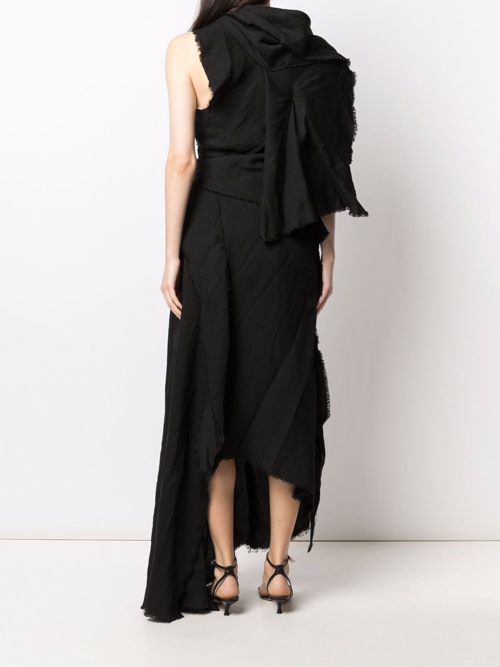 asymmetric draped maxi dress - 4