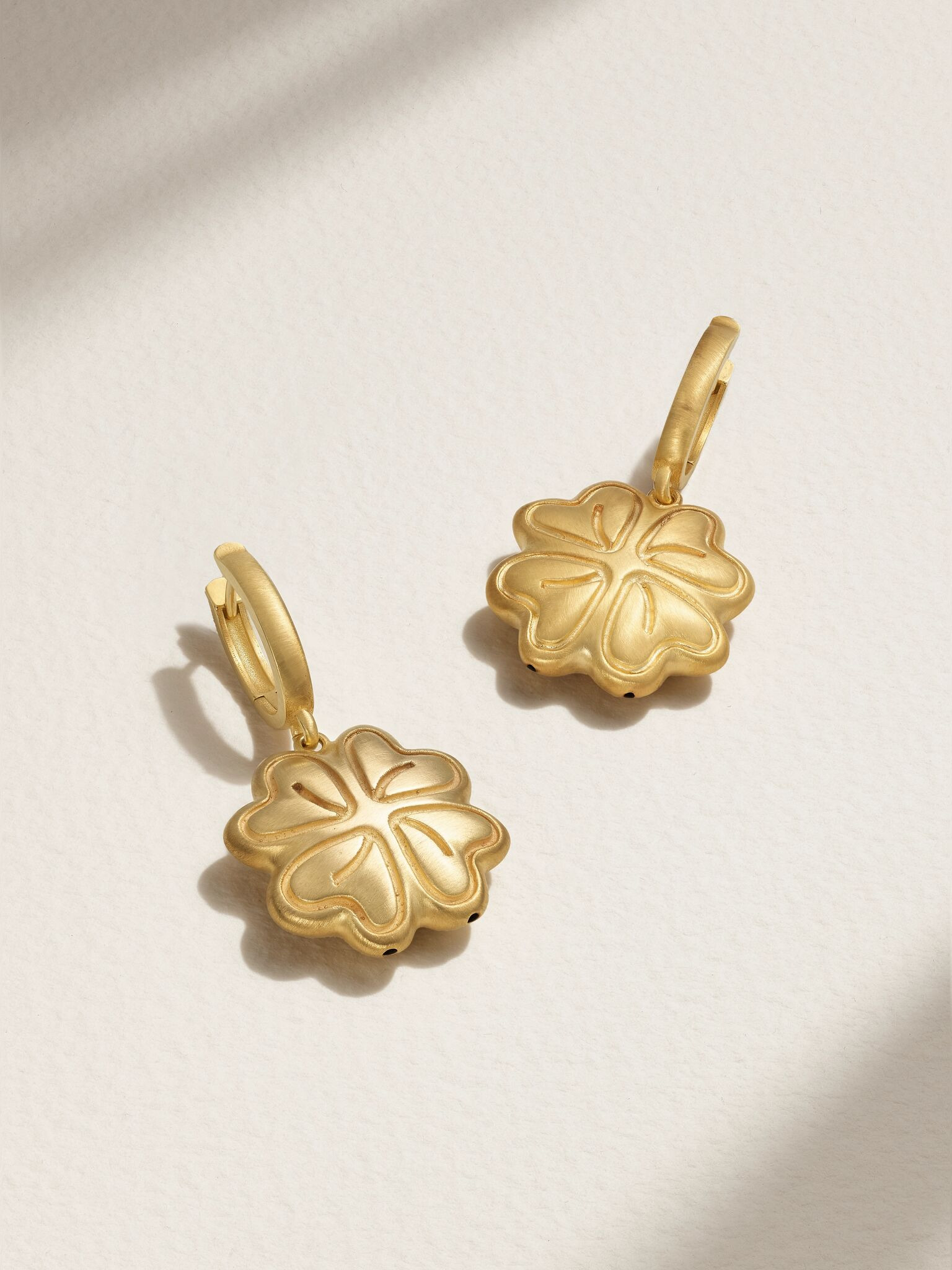 Four Leaf Clover 14-karat gold earrings Gold - 1