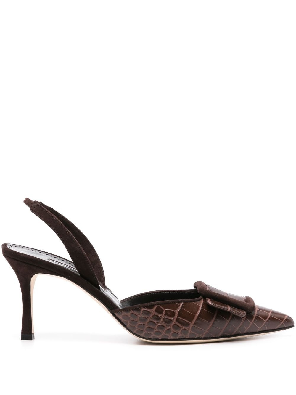 Maysli 70mm embossed-crocodile pumps - 1