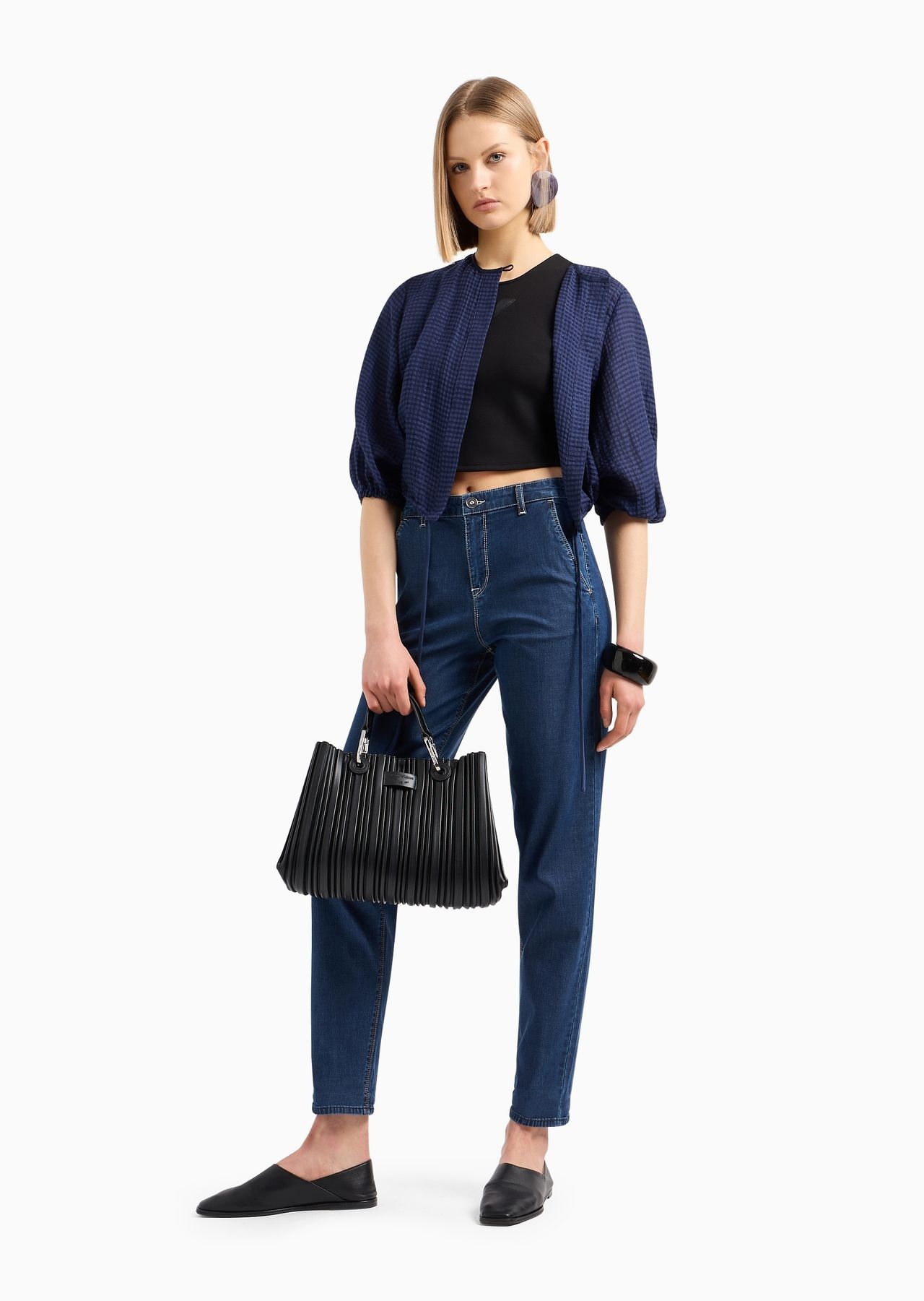 J5A mid-rise, relaxed-leg trousers in a Lyocell and cotton denim - 4