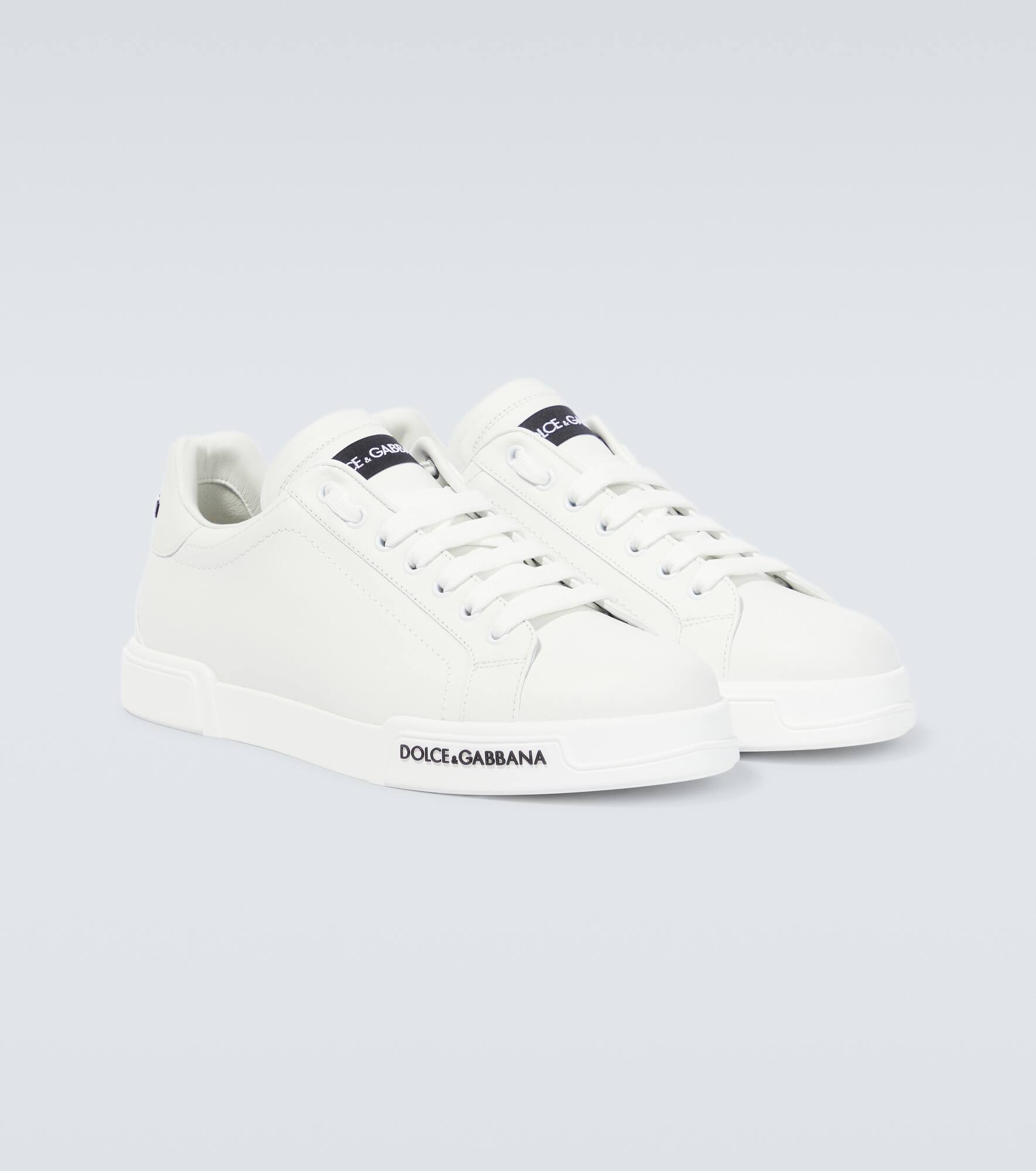 Logo leather sneakers - 5