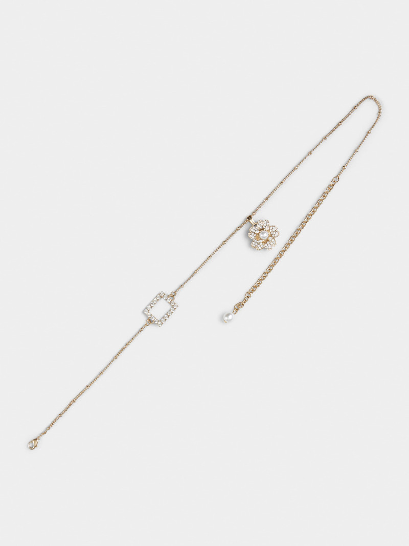 RV Bouquet Strass Short Necklace in Metal 4