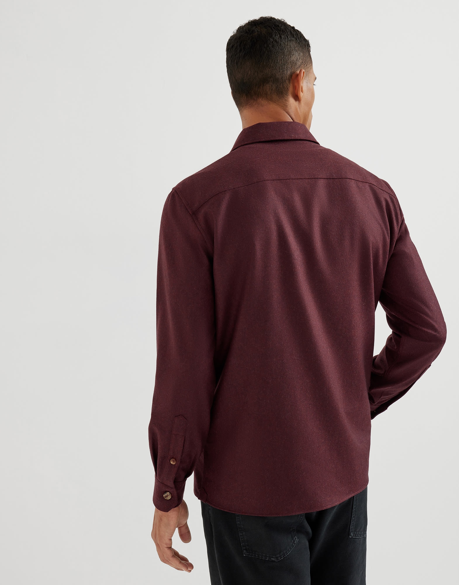 Virgin wool flannel overshirt with chest pockets - 2