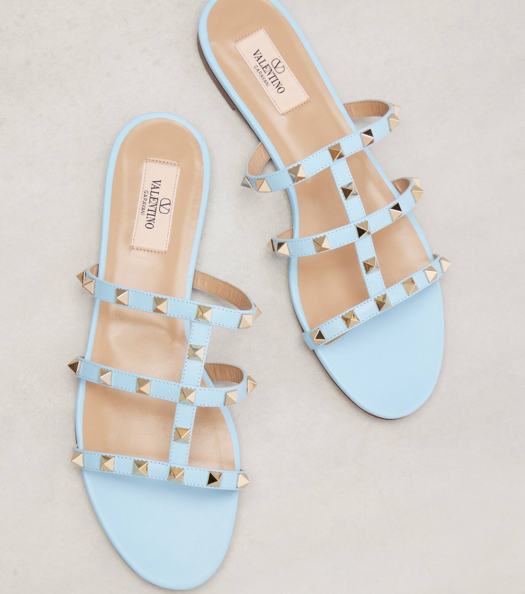 Rockstud leather sandals - 5