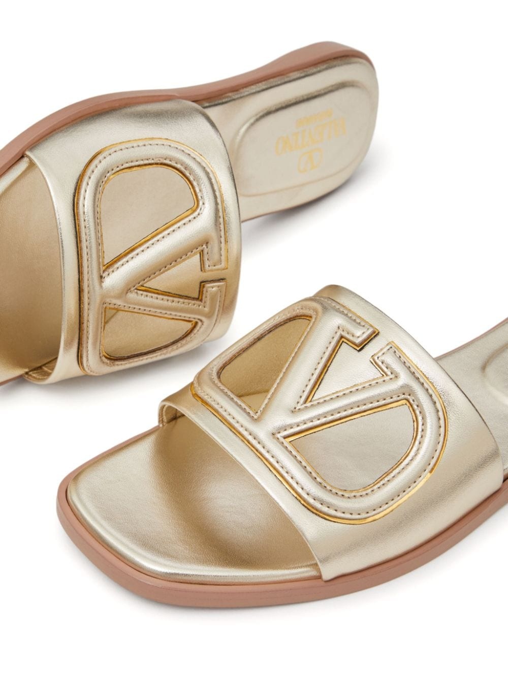 VLogo Signature metallic-effect slides - 5