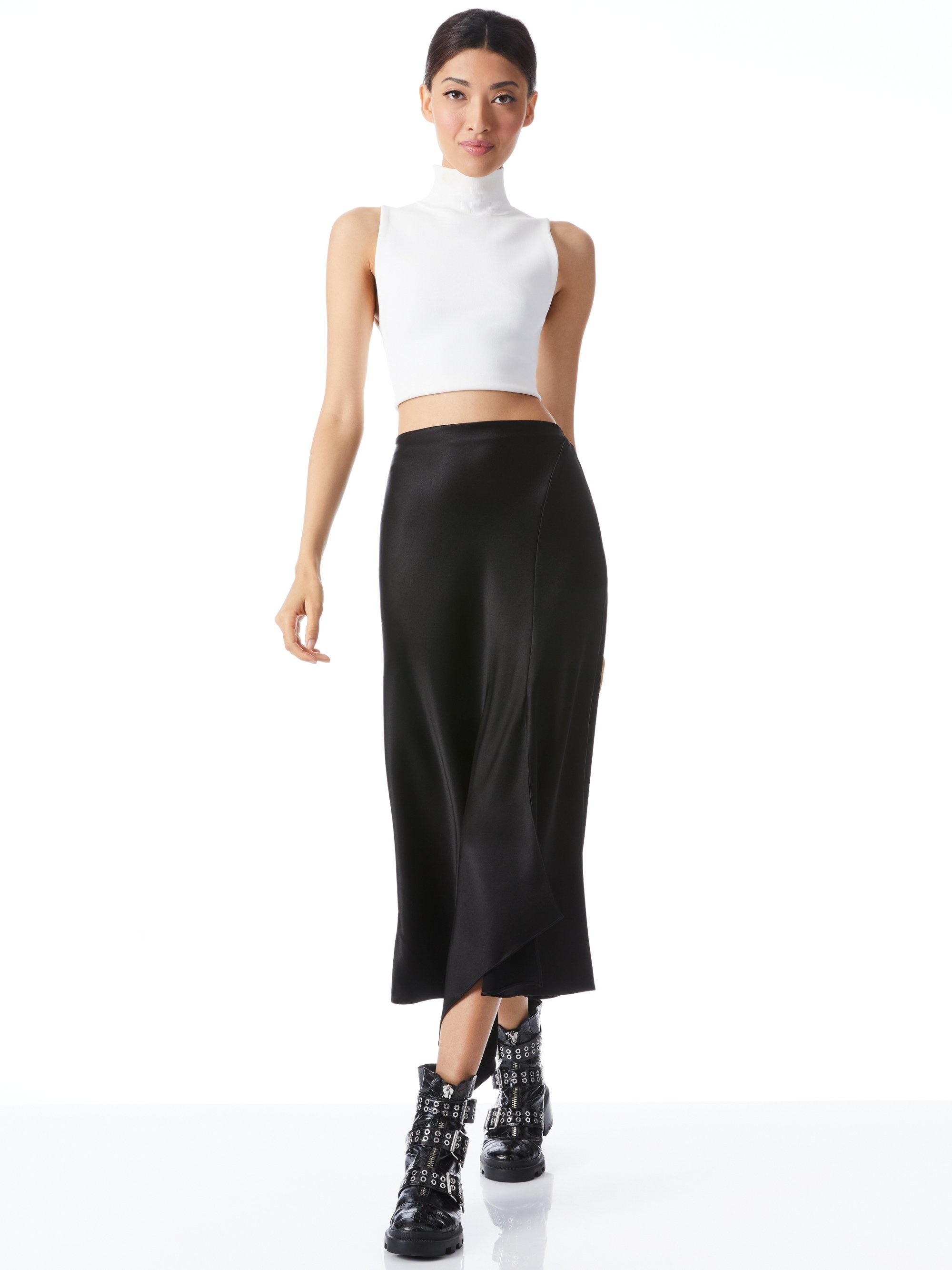 HARMONY DRAPEY ASYMMETRICAL MIDI SKIRT - 6