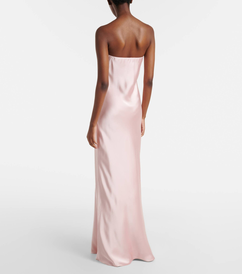 Strapless satin maxi dress 3