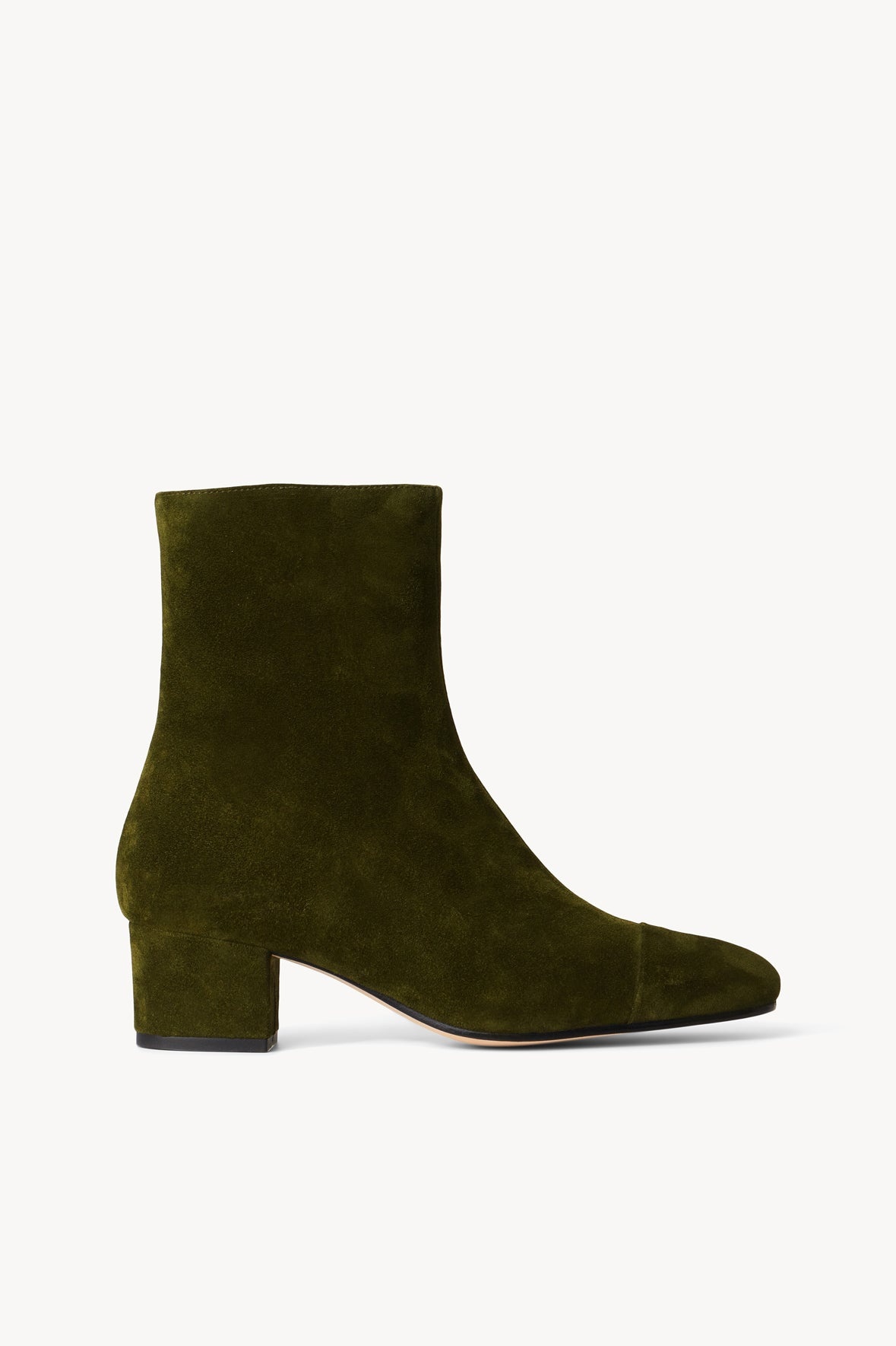 STAUD AIMEE SHORT BOOT OLIVE SUEDE - 1