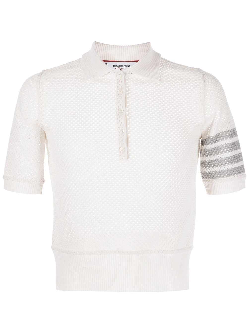 4-Bar cashmere mesh polo shirt - 1