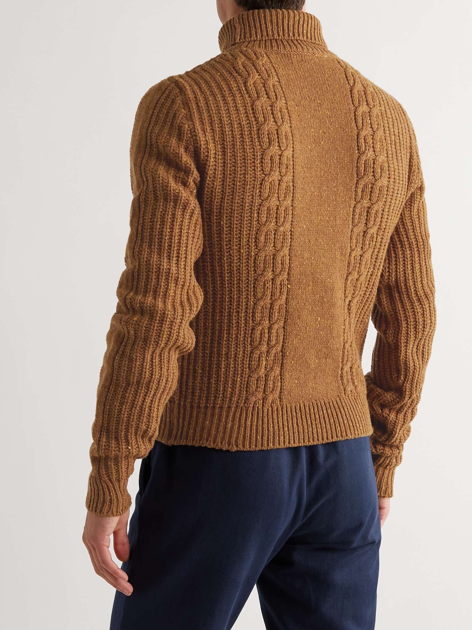 Cable-Knit Wool-Blend Rollneck Sweater - 4