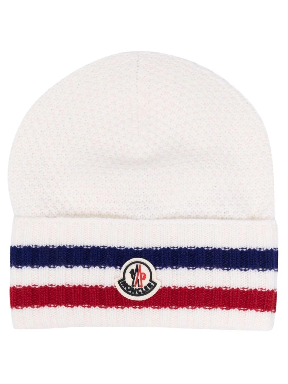 logo patch knitted beanie - 1