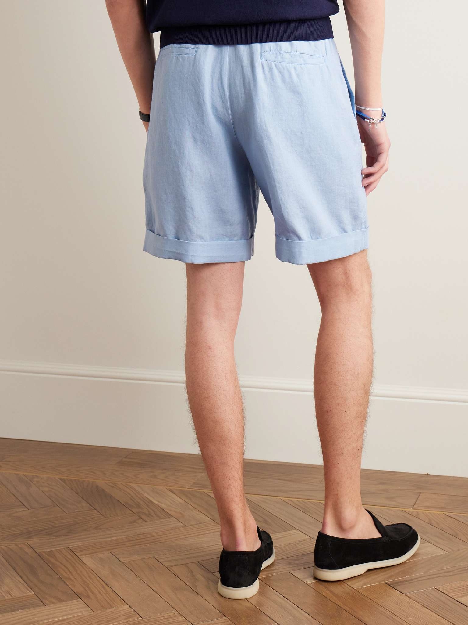 Straight-Leg Linen Drawstring Shorts - 3