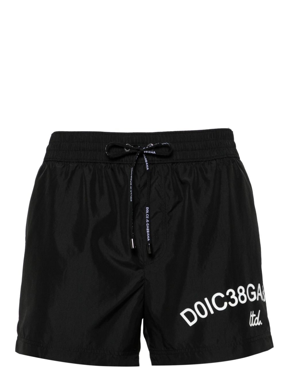 logo-print drawstring swim shorts - 1