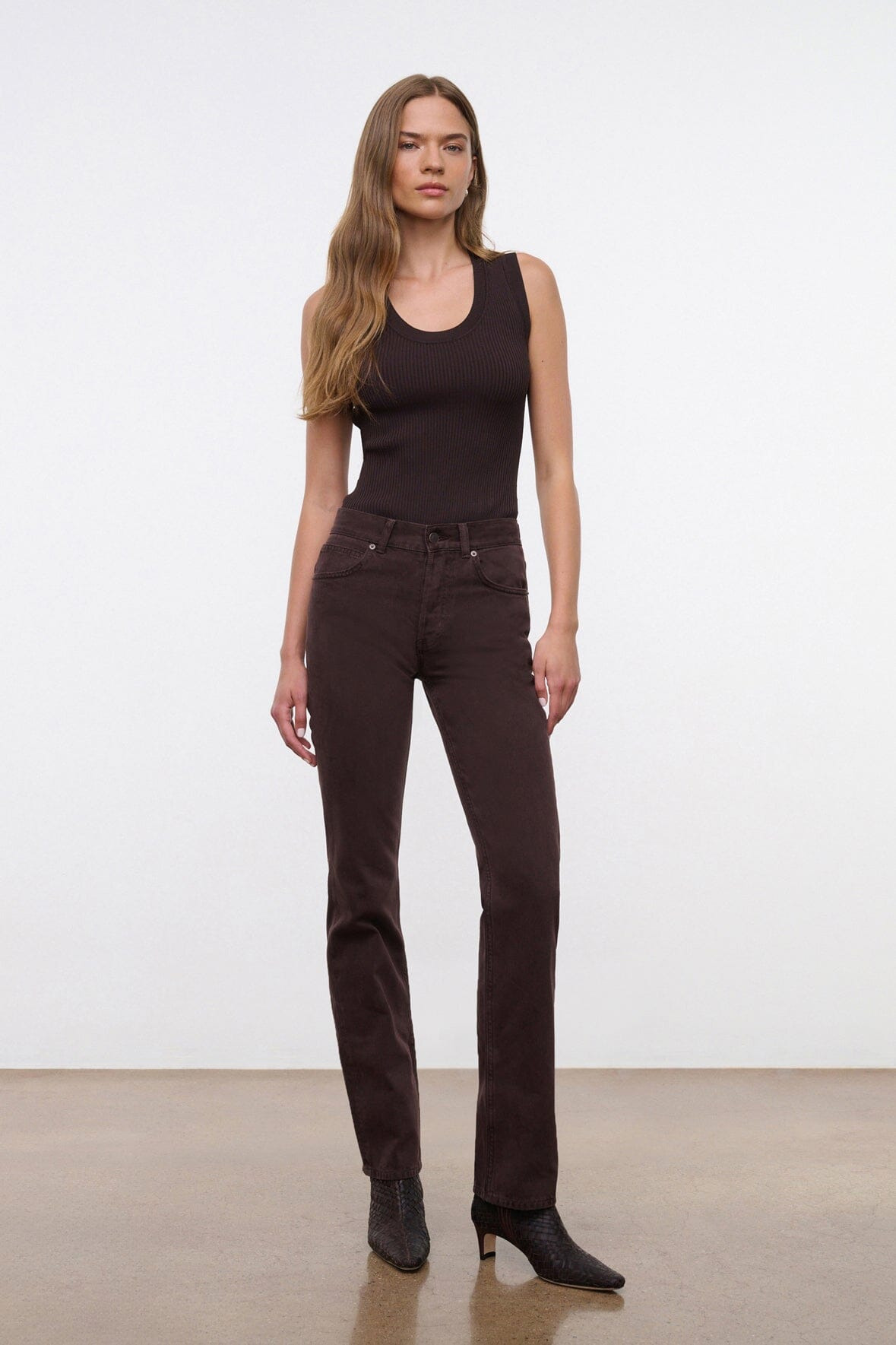 STAUD TEDDY STRAIGHT JEAN EARTH - 5