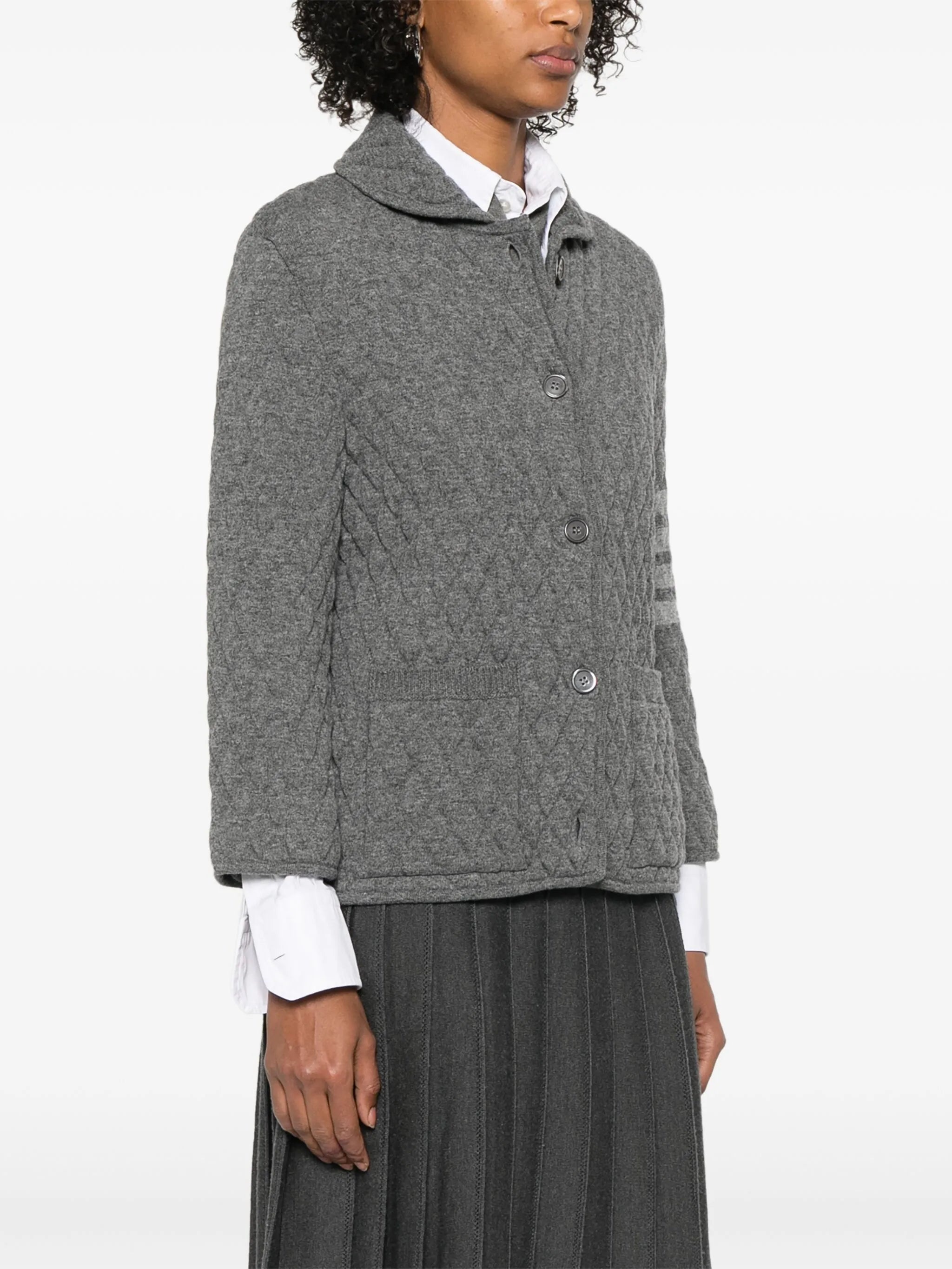 Thom Browne 4 Bar Stripes Quilted Jacket - 1