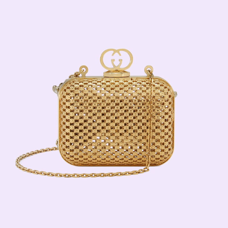 Metal mini handbag with crystal bow 6