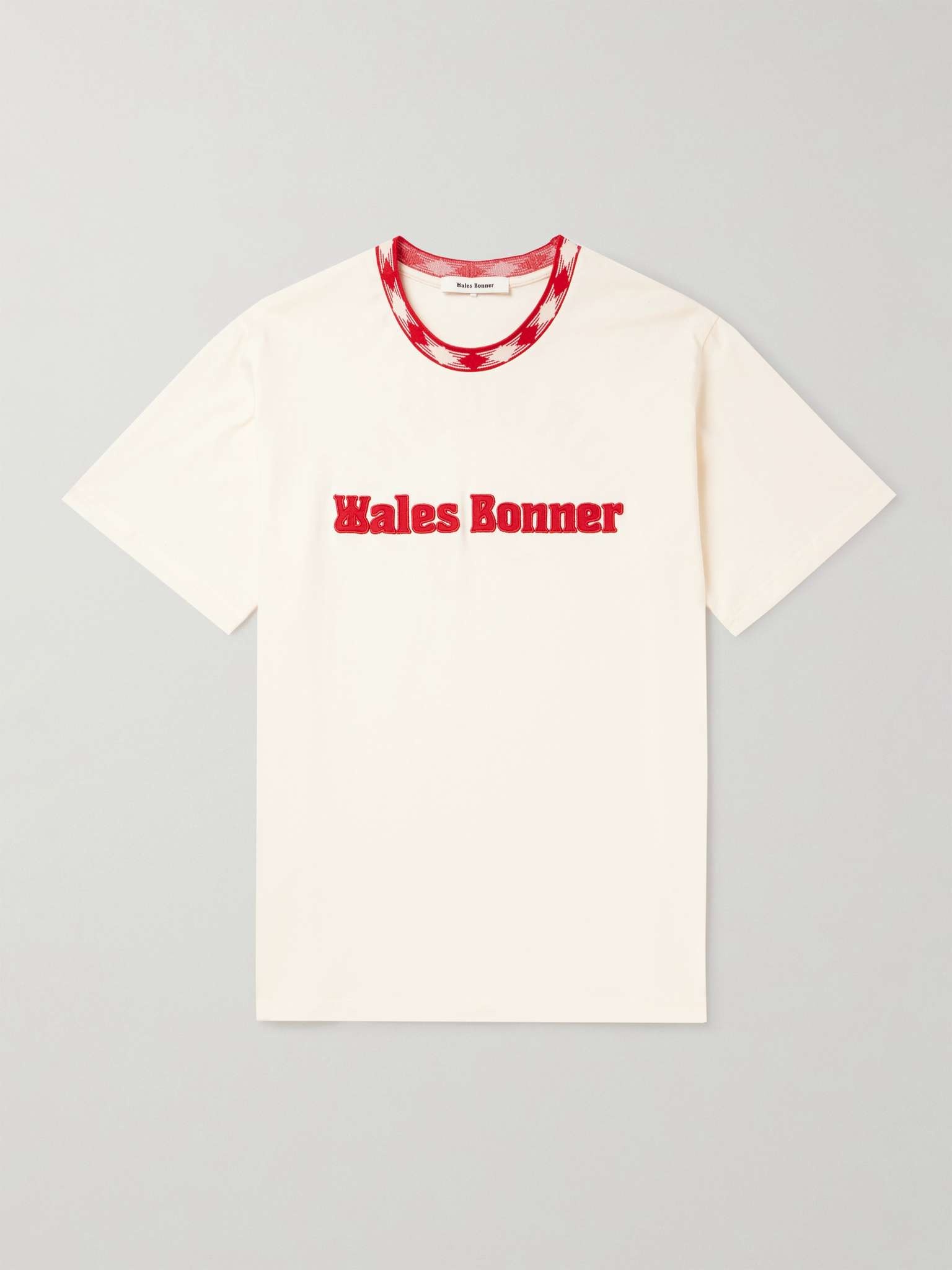 WALES BONNER Logo-Embroidered Printed Organic Cotton-Jersey T