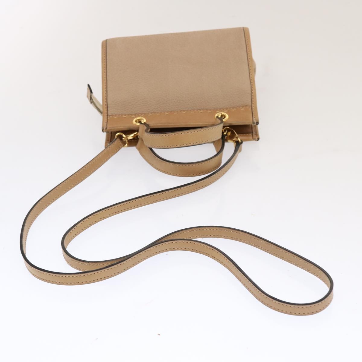 CELINE Hand Bag Leather Beige - 7