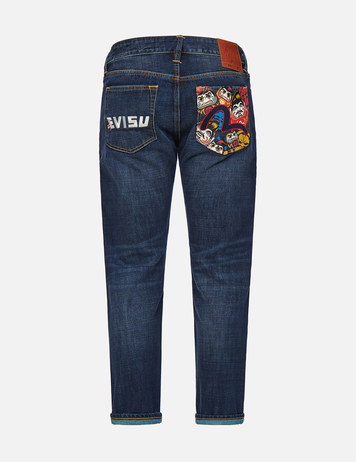 DARUMA AND LOGO CROPPED SLIM STRAIGHT FIT JEANS #2010 - 1