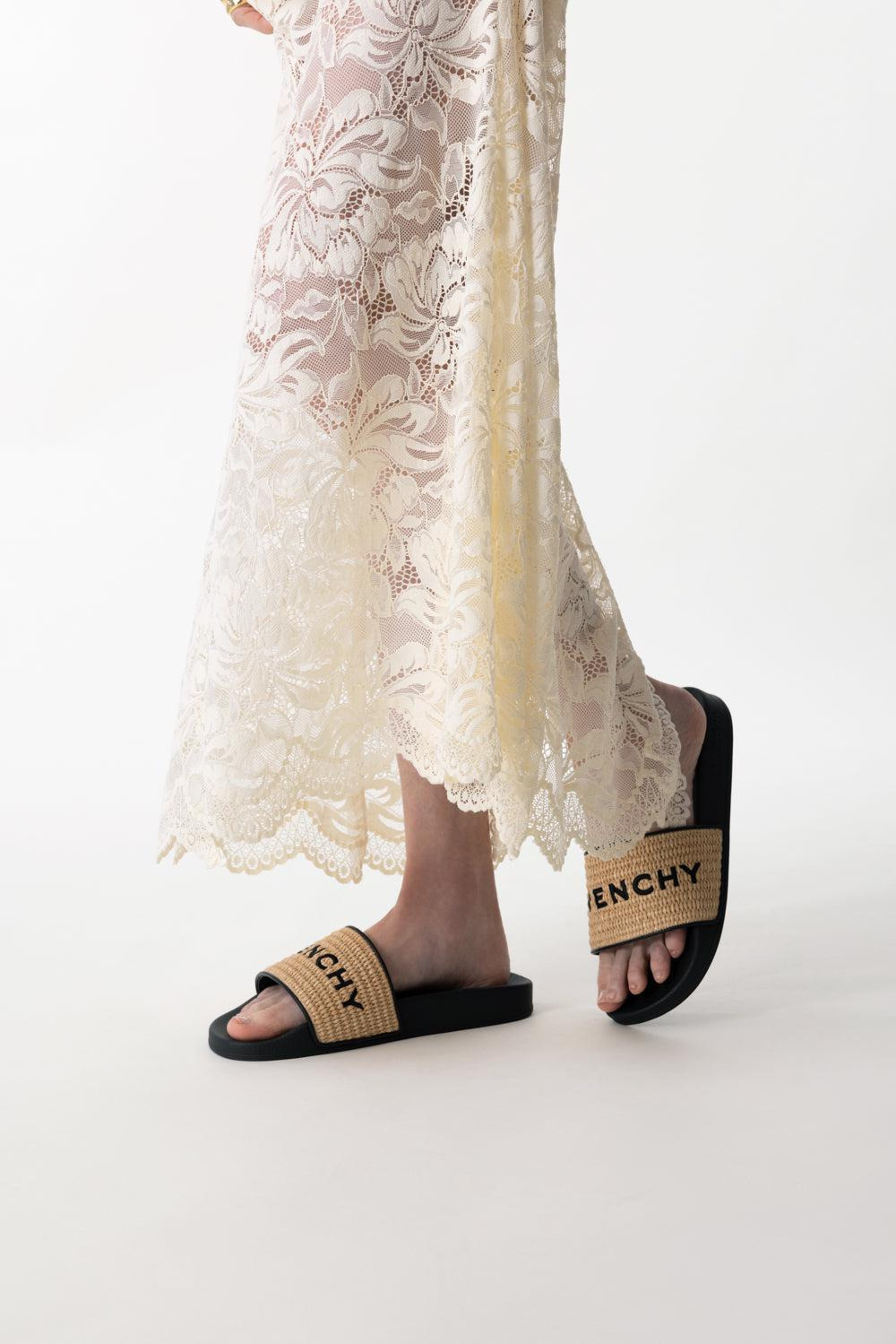 Flat Slides - Raffia - 2