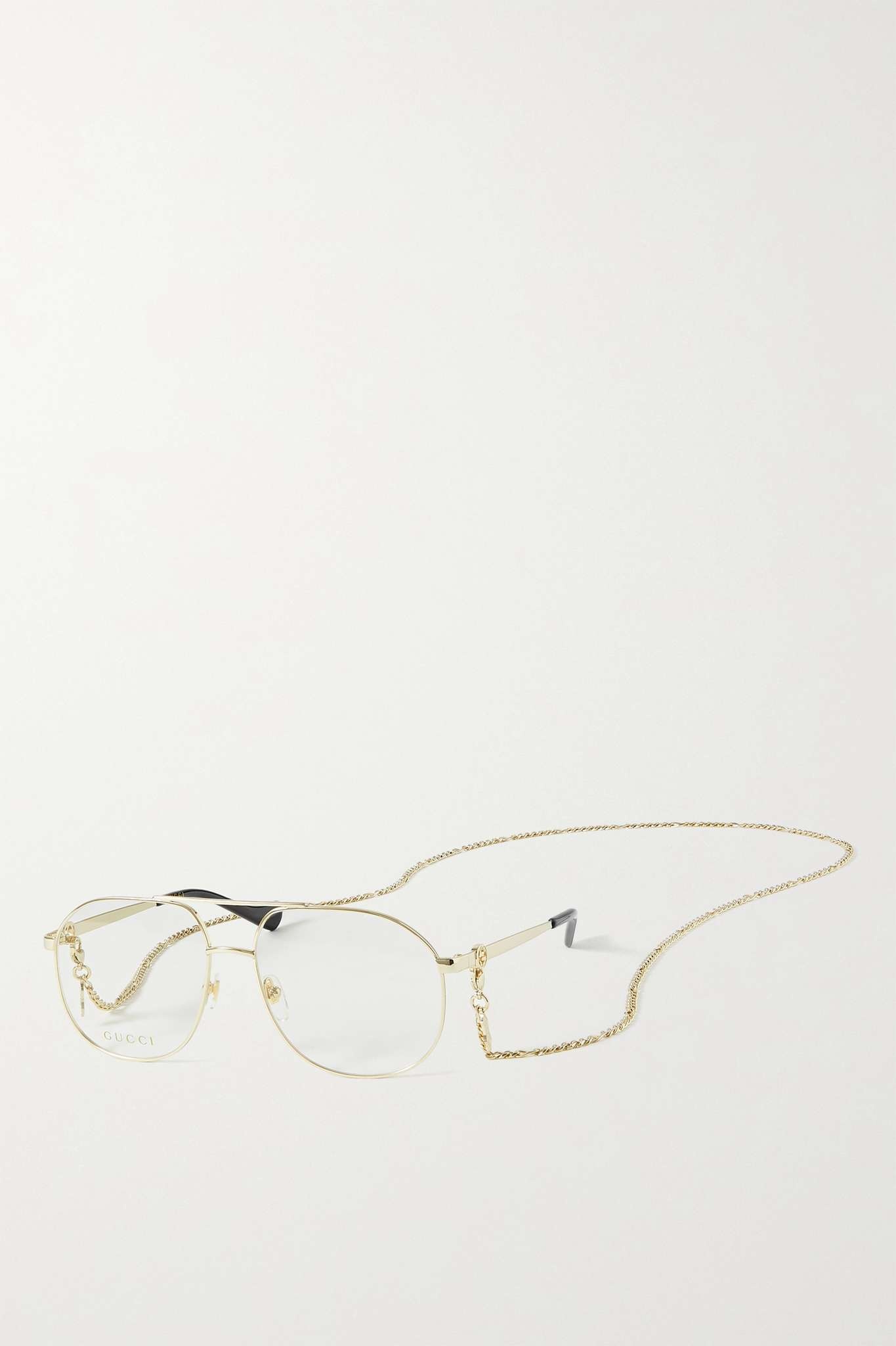 Oversized aviator-style gold-tone and acetate optical glasses - 1