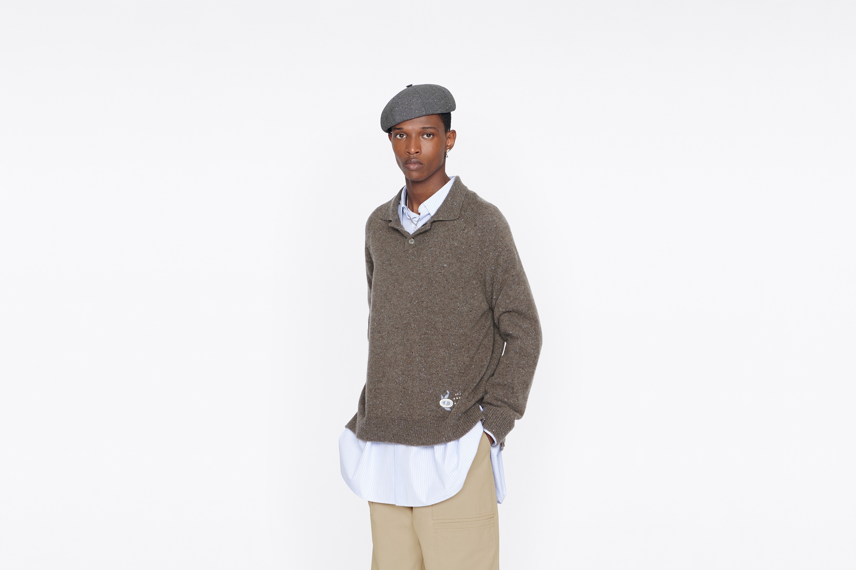 Oversized Long-Sleeved Polo Shirt - 7