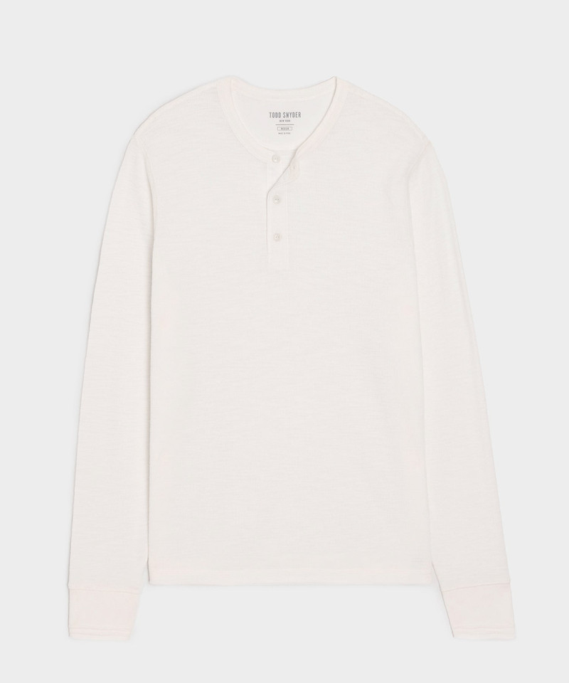 Lightweight Mini Waffle Henley 1
