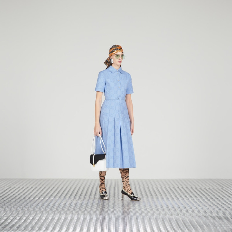 GUCCI Cotton poplin midi dress outlook