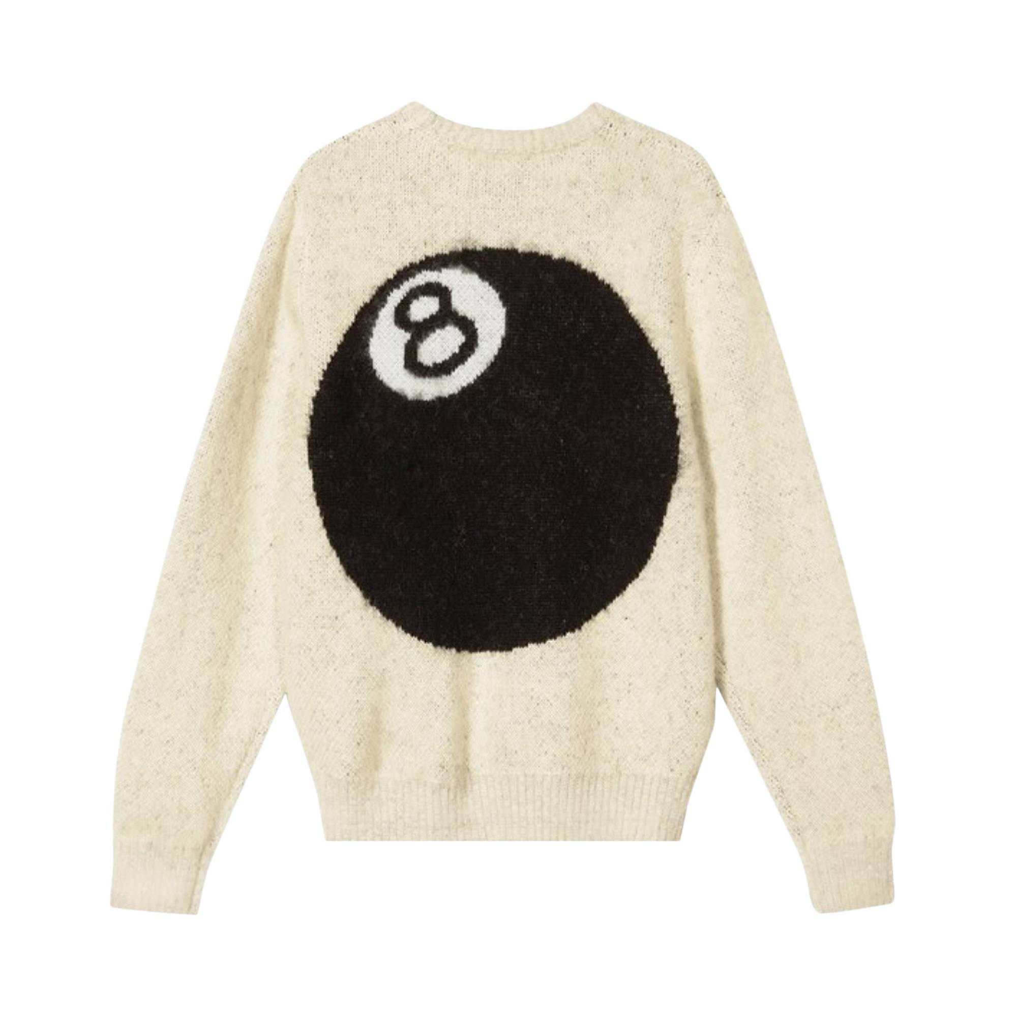 Stussy 8 Ball Heavy Brushed Mohair Sweater 'Cream' - 2