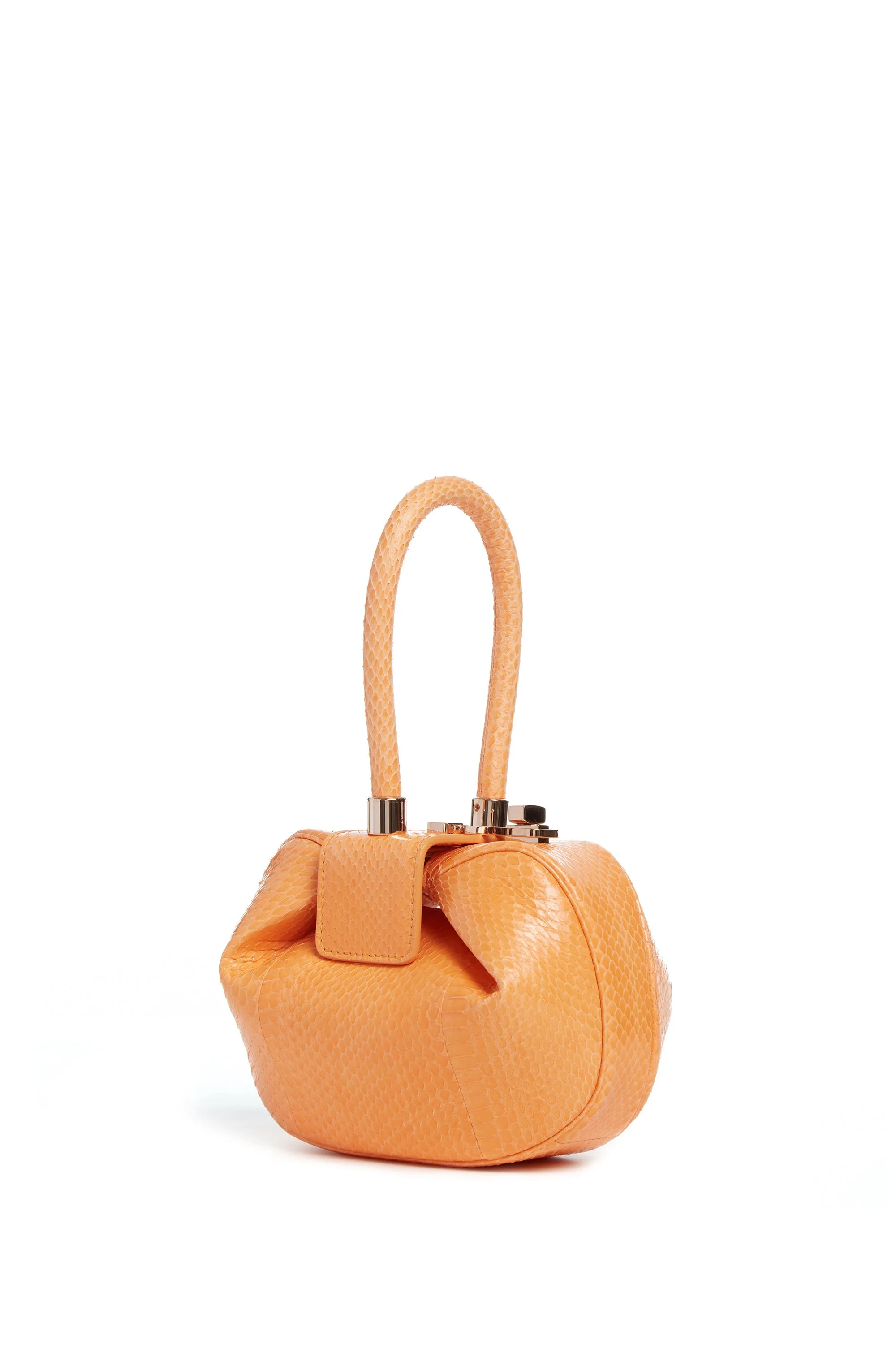 Demi Bag in Fluorescent Orange Snakeskin - 1