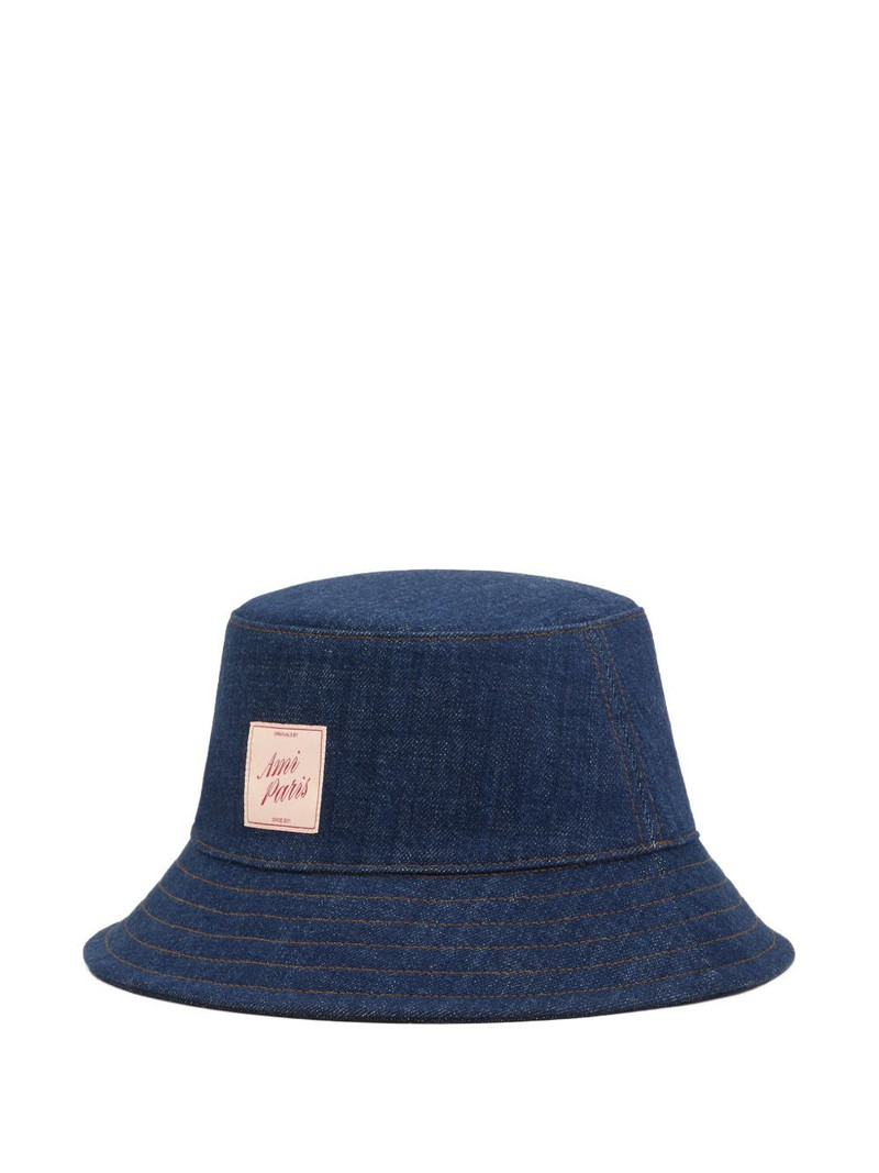 AMI Paris denim label-detail bucket hat outlook