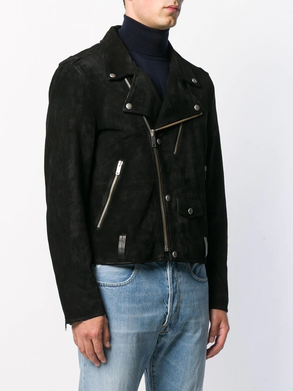 zipped biker jacket - 3