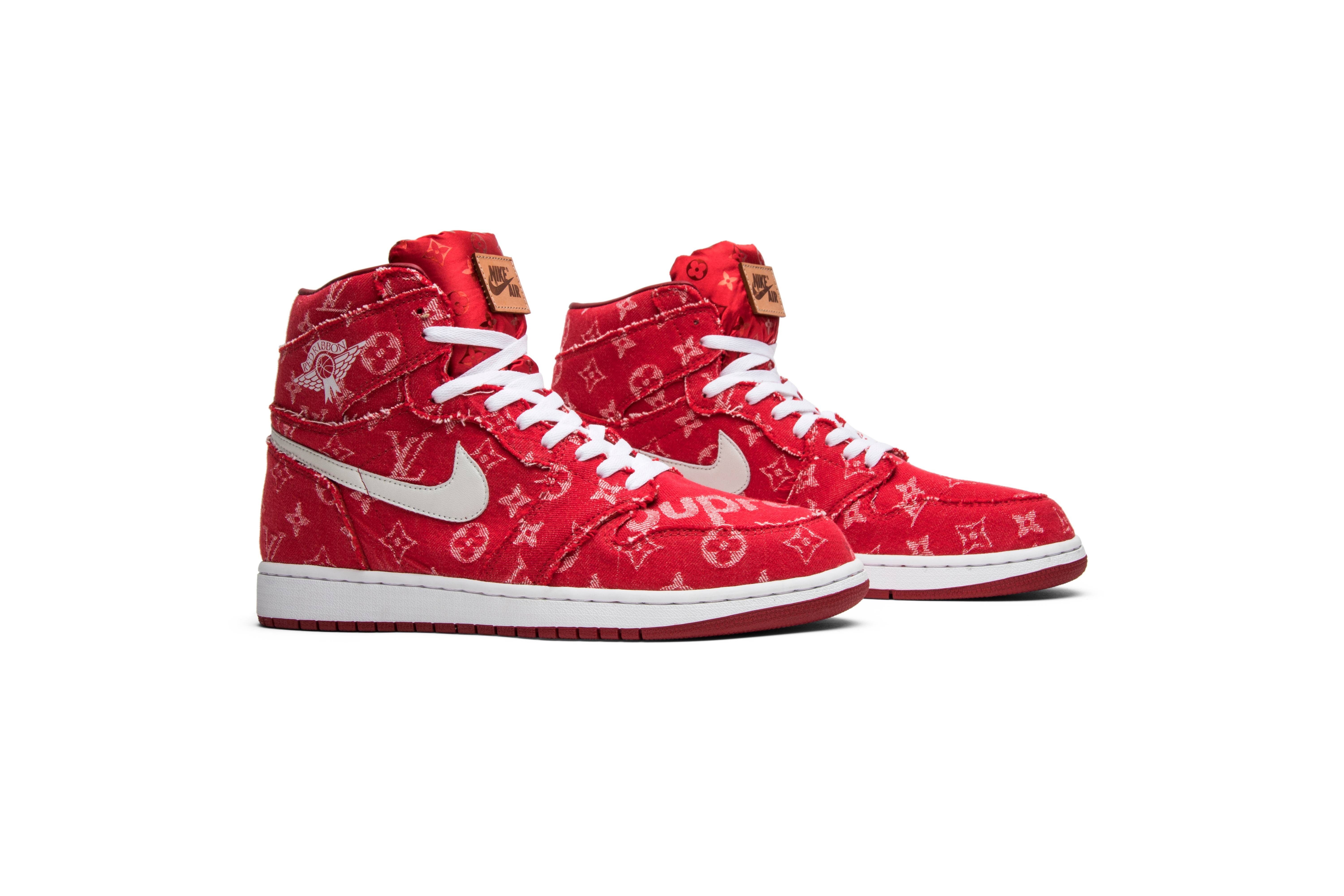 Red Ribbon Recon x Air Jordan 1 Retro High 'Supreme & Louis Vuitton' Custom - 8