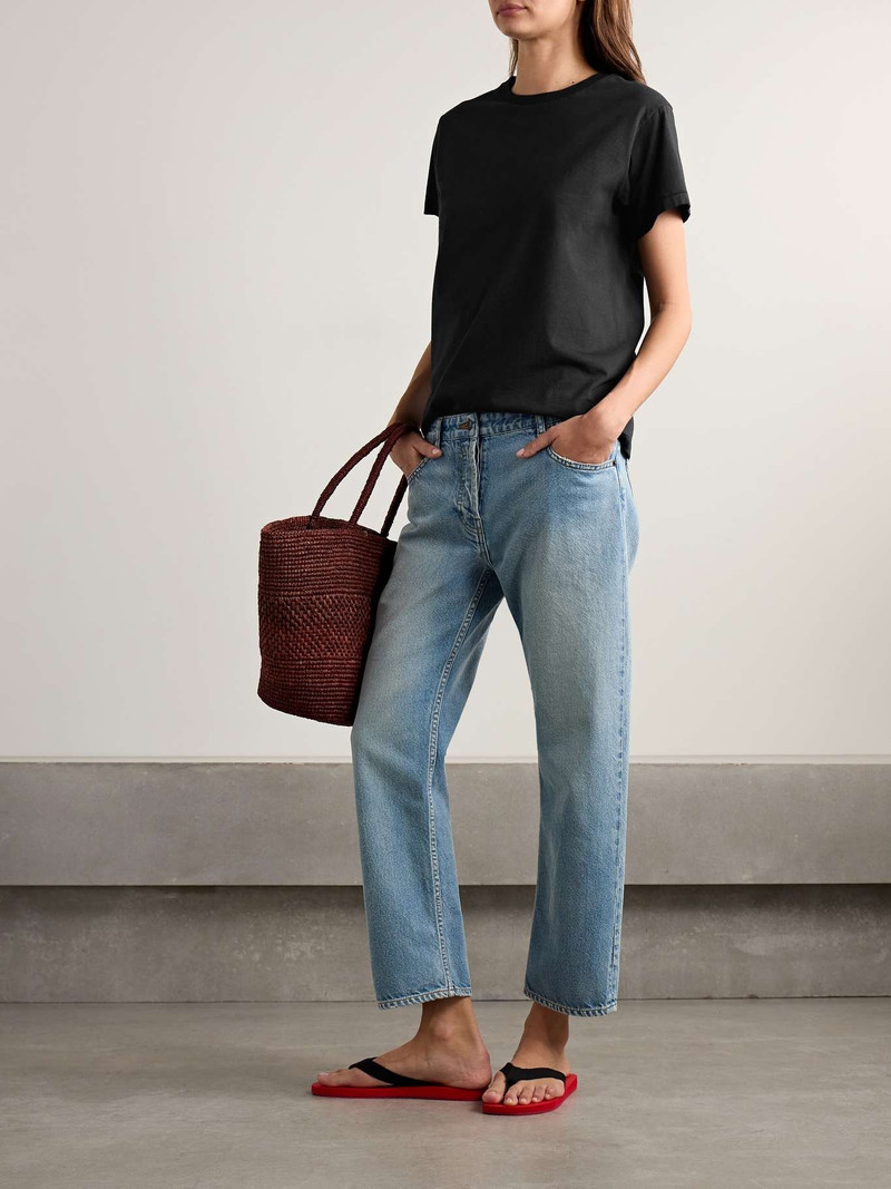 The Row Florie cotton-jersey T-shirt Black outlook