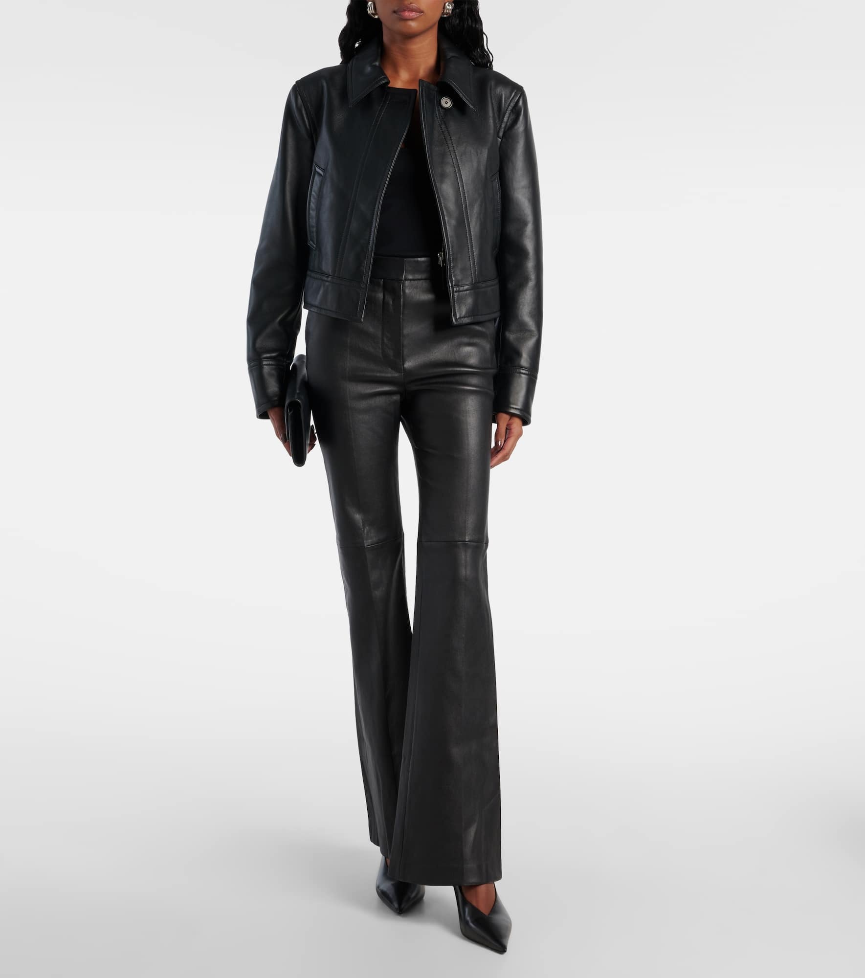Caron cropped leather jacket - 2