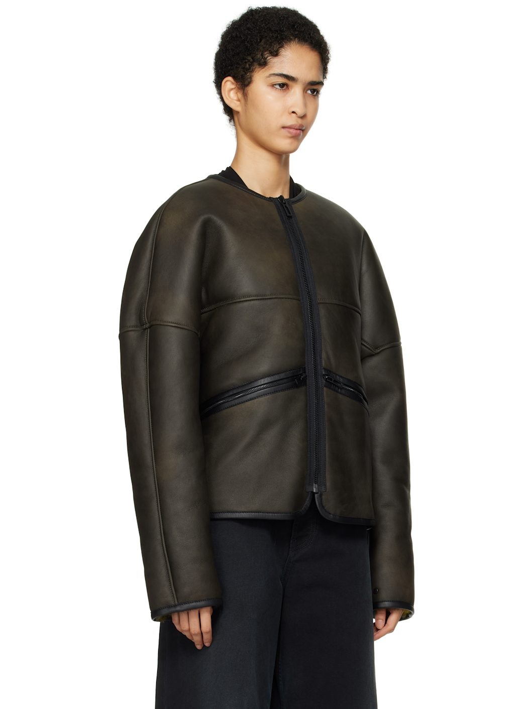 Brown "Buttery" Shearling Leather Jacket - 2